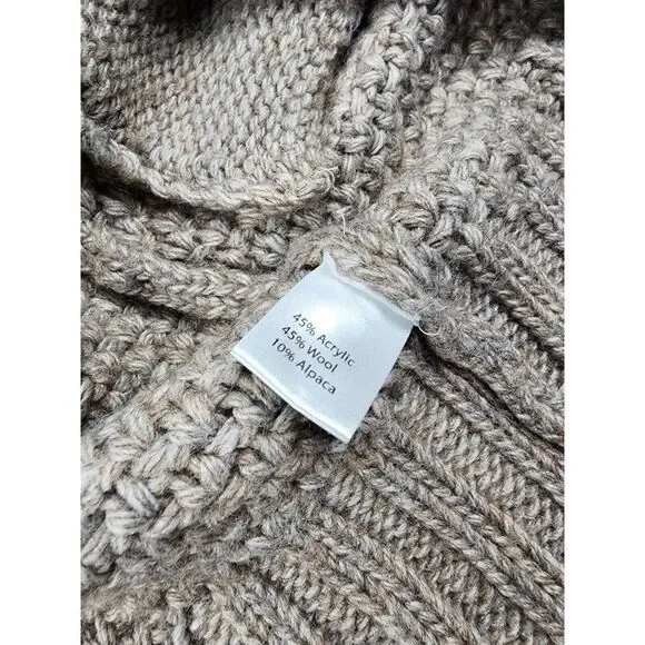 Benedetta B Italy Long Knit Open Cardigan Sweater  Wool/Alpaca Blend‎ Brown SZ M - Picture 5 of 6